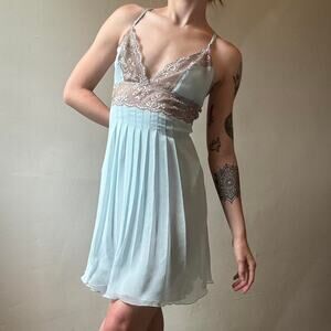 Victoria's Secret Light Blue Lingerie Slip Dress Medium Sexy Nightie Fairycore